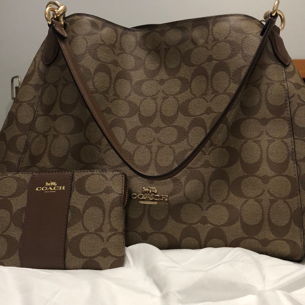 Coach Hallie Shoulder Bag and Mini Wallet